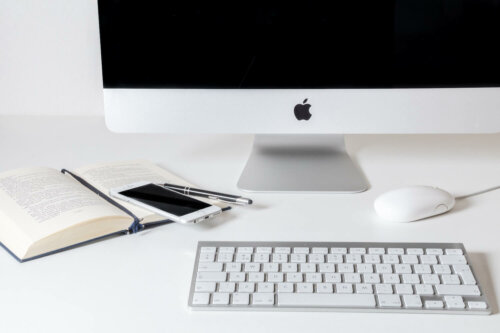 An Apple iMac on a desk